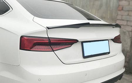 Audi S5 Sportback rear trunk spoiler side installed view