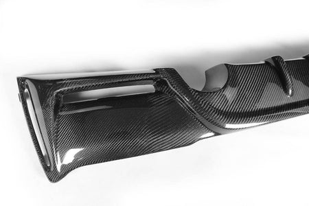 BMW F22 F23 carbon fiber rear diffuser weave and edge detail