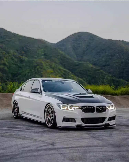 BMW F30 M Sport front bumper lip side installed view