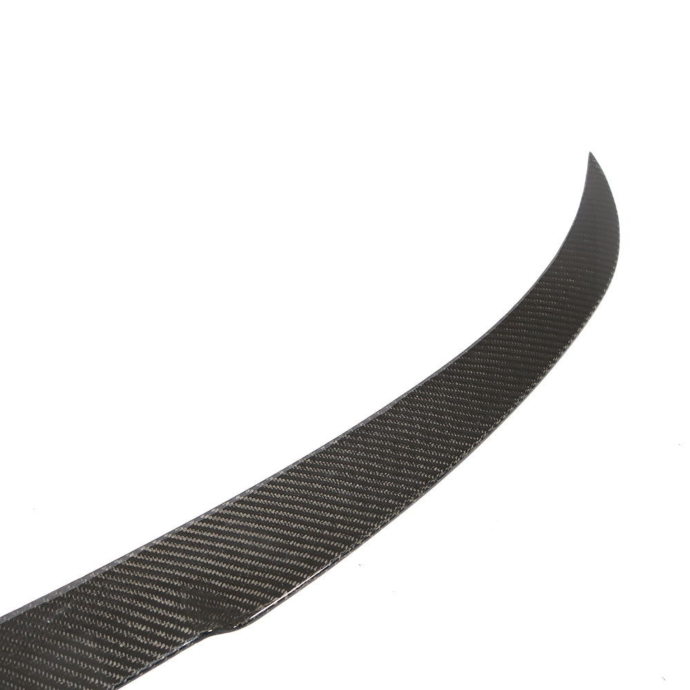 BMW F36 carbon fiber rear spoiler weave detail left side