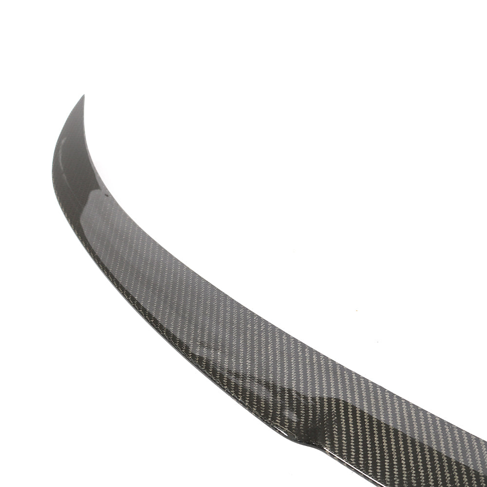 BMW F36 carbon fiber rear spoiler weave detail right side