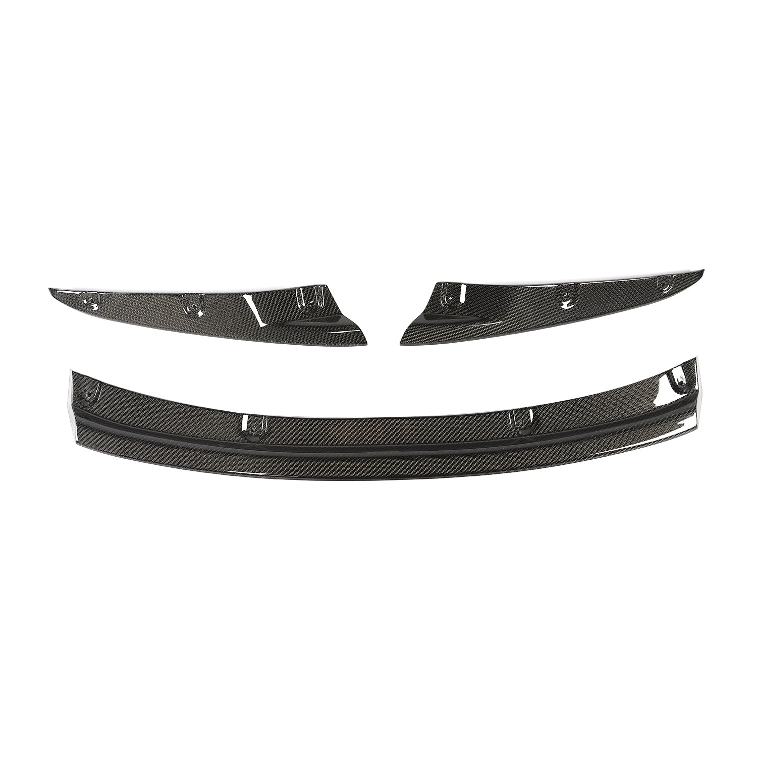 Front view of the BMW G14 G15 G16 M Sport carbon fiber front lip three-piece set