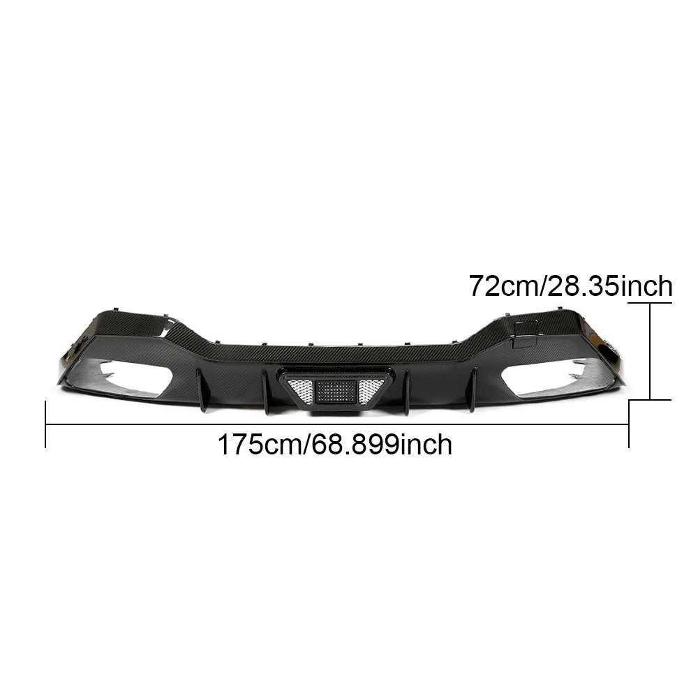 BMW G14 G15 M850i rear bumper diffuser size reference
