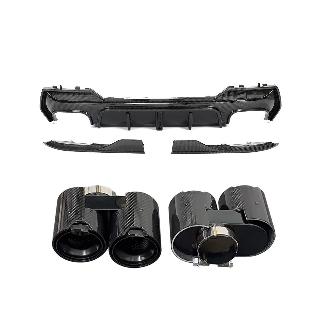 BMW G22 G23 M440i rear diffuser with quad exhaust tips option