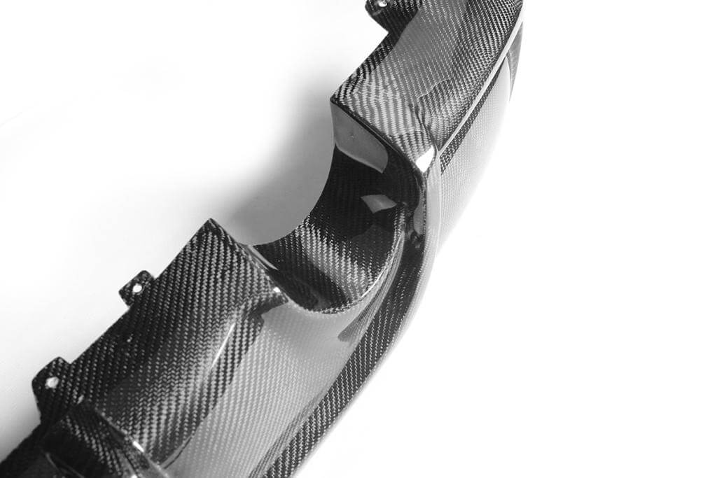 BMW 2 Series F22 F23 rear bumper diffuser curved shape view