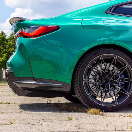 BMW M4 G82 dry carbon rear bumper side vent installed