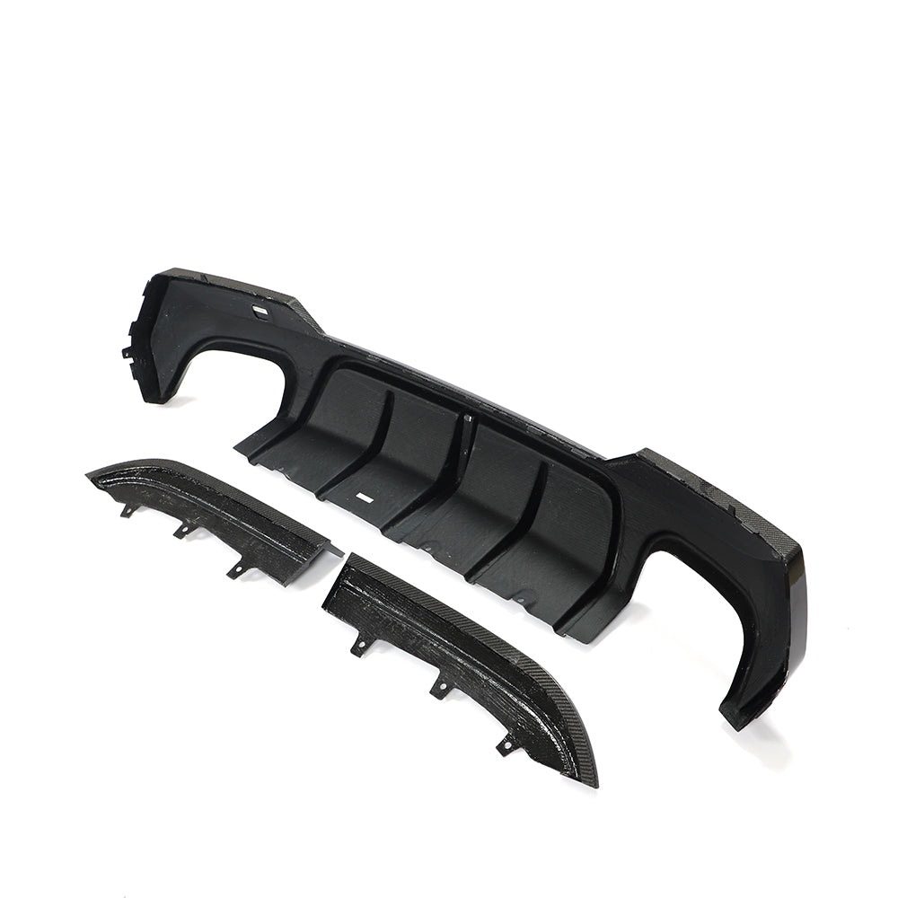 BMW M440i rear bumper diffuser carbon fiber angle product view