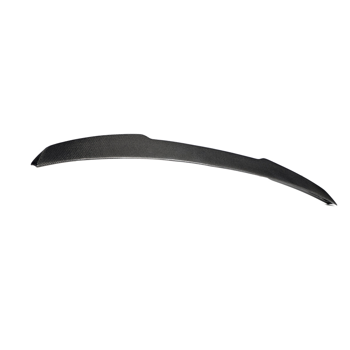 BMW X5M rear trunk spoiler curved low-profile side view