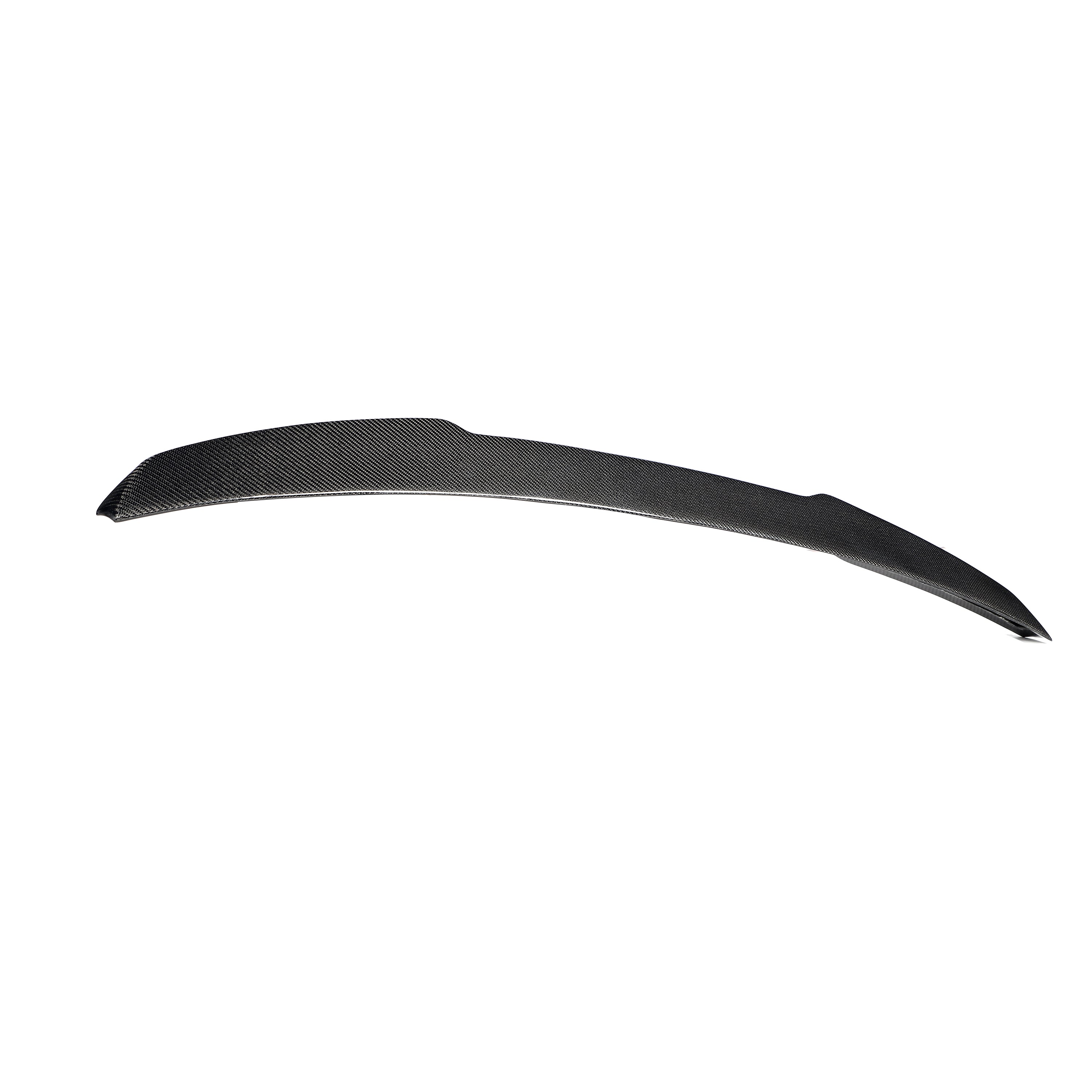 BMW X5M rear trunk spoiler curved low-profile side view