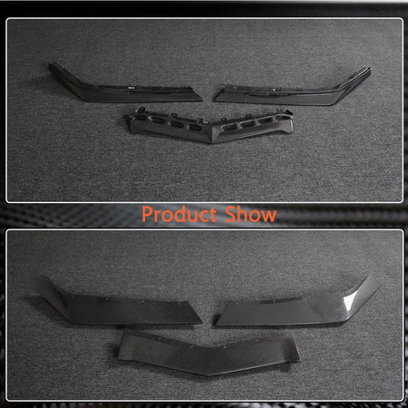 C8 Stingray carbon fiber front splitter front and underside views