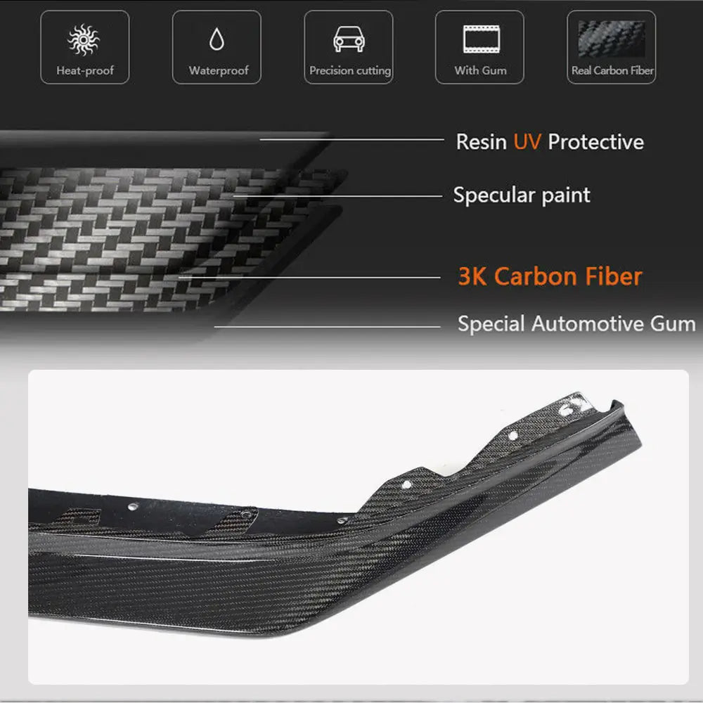 C8 Stingray carbon fiber front splitter material and finish detail