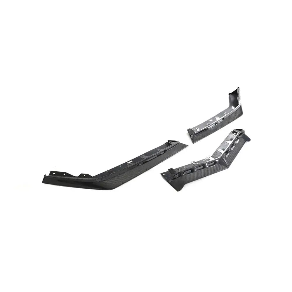 Corvette C8 three-piece front splitter angle view