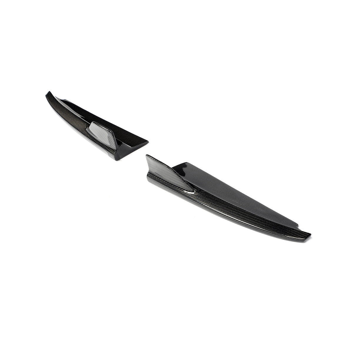 Mercedes C-Class Coupe carbon fiber rear bumper winglets angled view