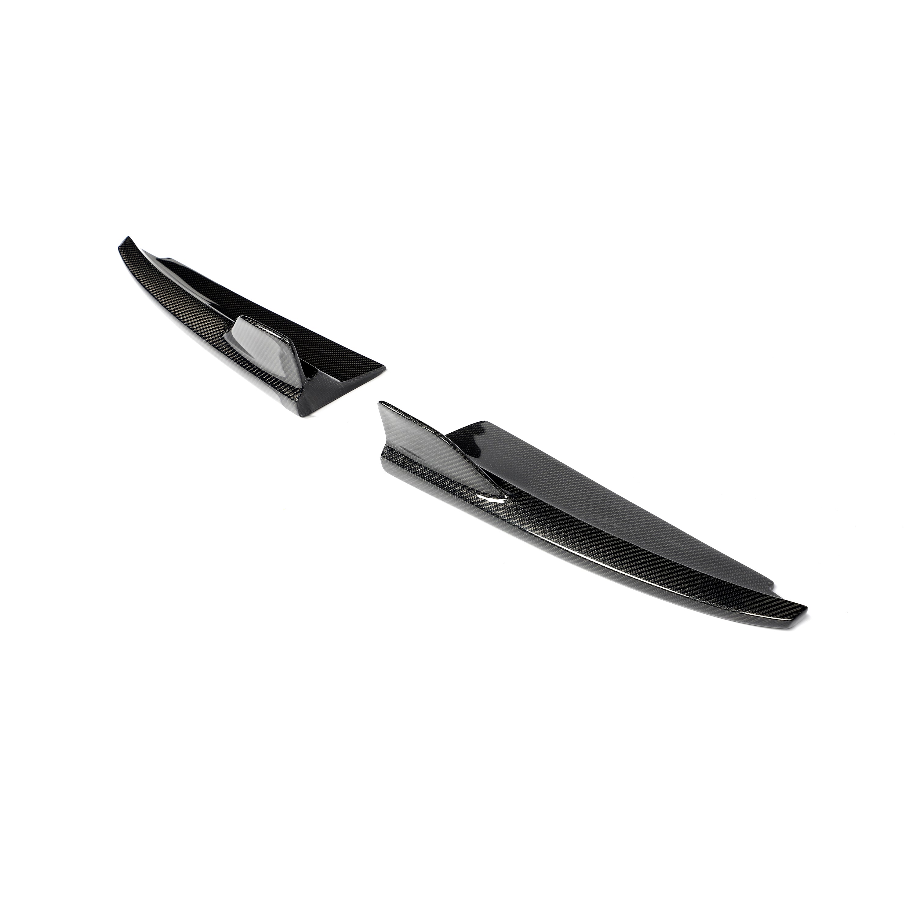 Mercedes C-Class Coupe carbon fiber rear bumper winglets angled view