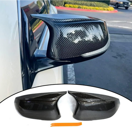 Infiniti Q50 side mirror covers installed front angle view