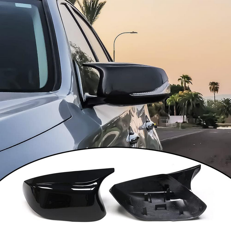 Infiniti side mirror cover caps installed angle view