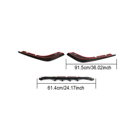 Kia Stinger rear diffuser lip side extensions and center diffuser dimensions