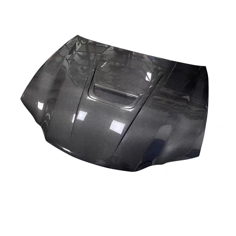 Lexus GS F carbon fiber replacement hood underside view