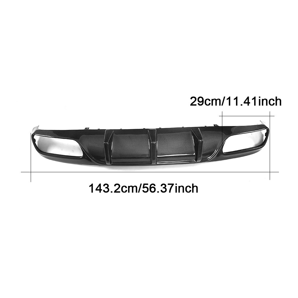 Mercedes C63 C63 S rear bumper diffuser size reference