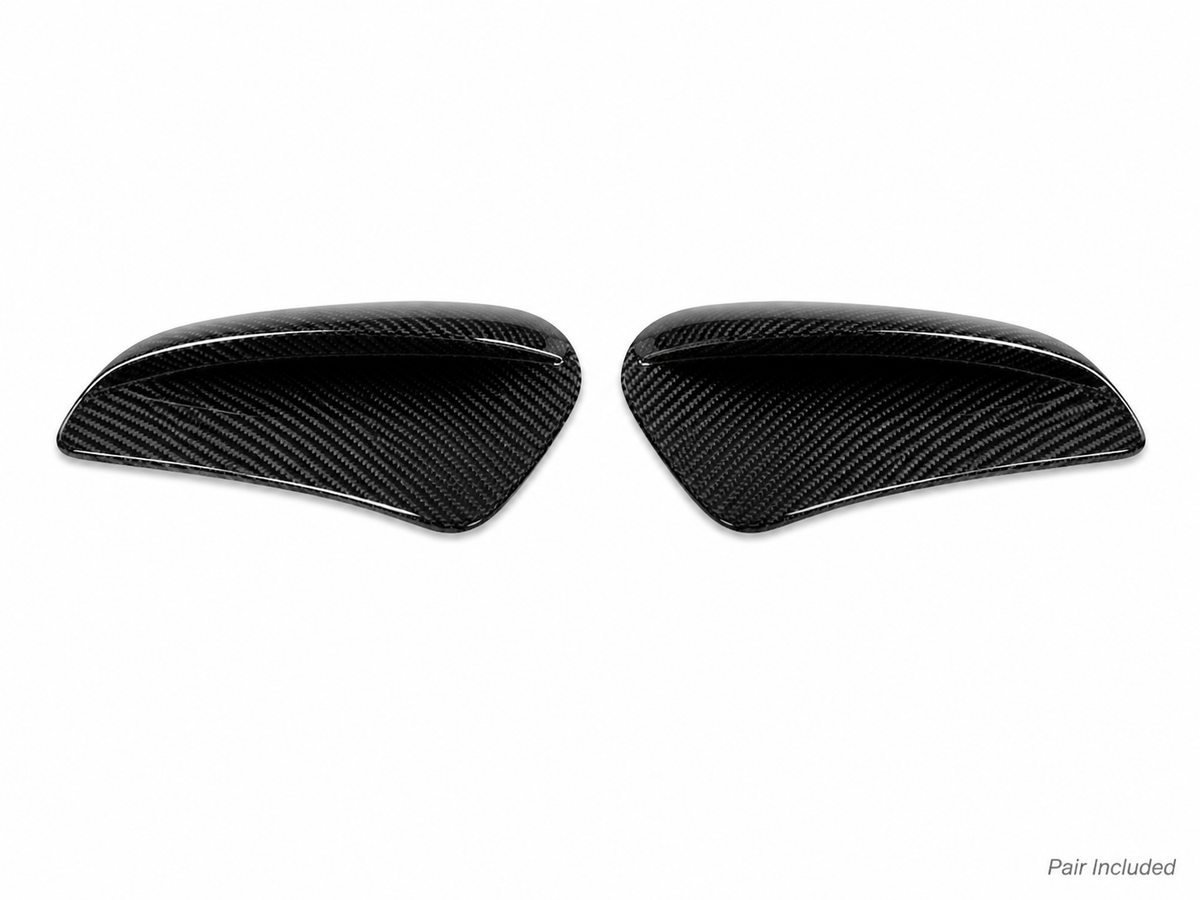 Porsche 911 992 dry carbon side fender vent covers pair on white background
