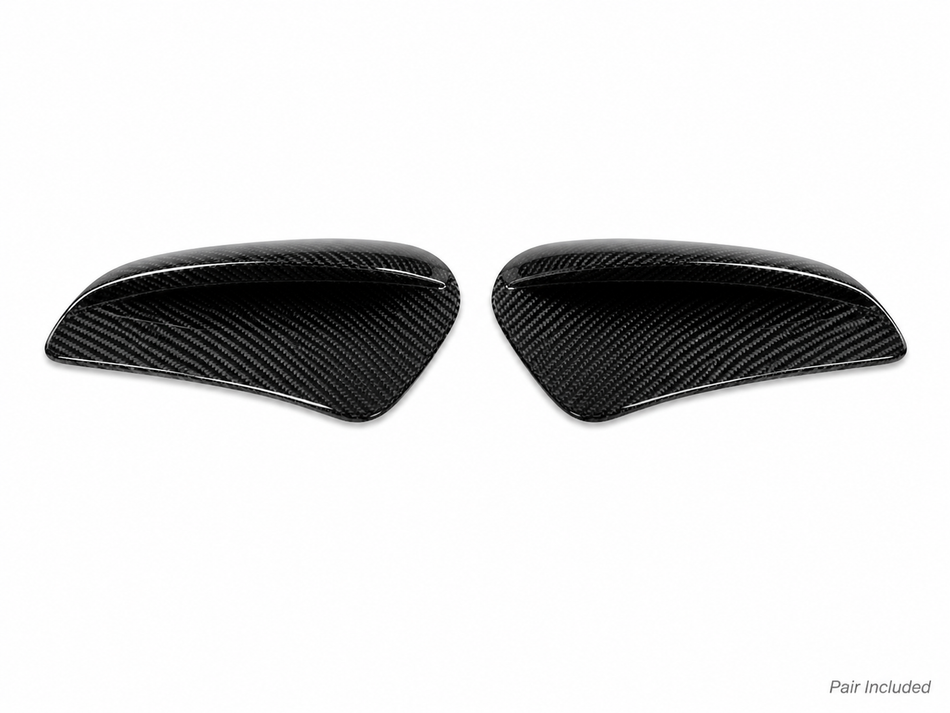 Porsche 911 992 dry carbon side fender vent covers pair on white background