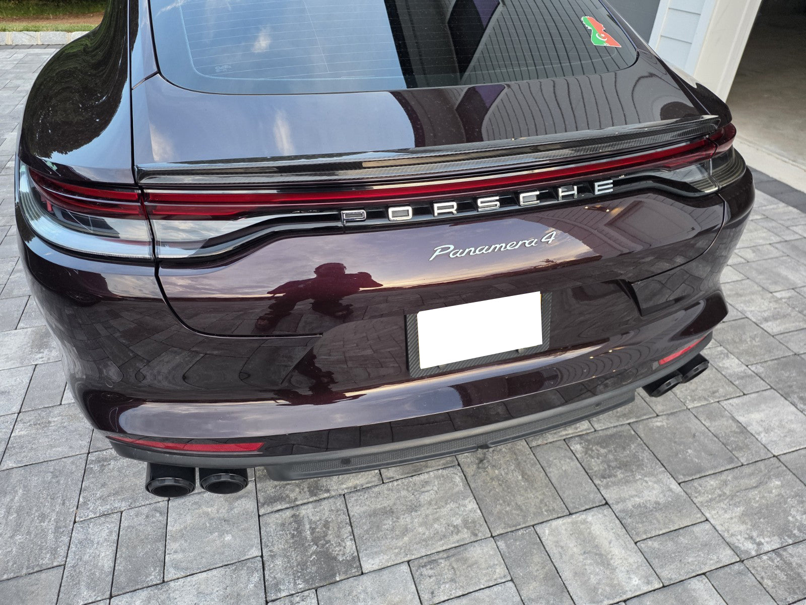 Porsche Panamera 971 dry carbon rear trunk spoiler rear angle