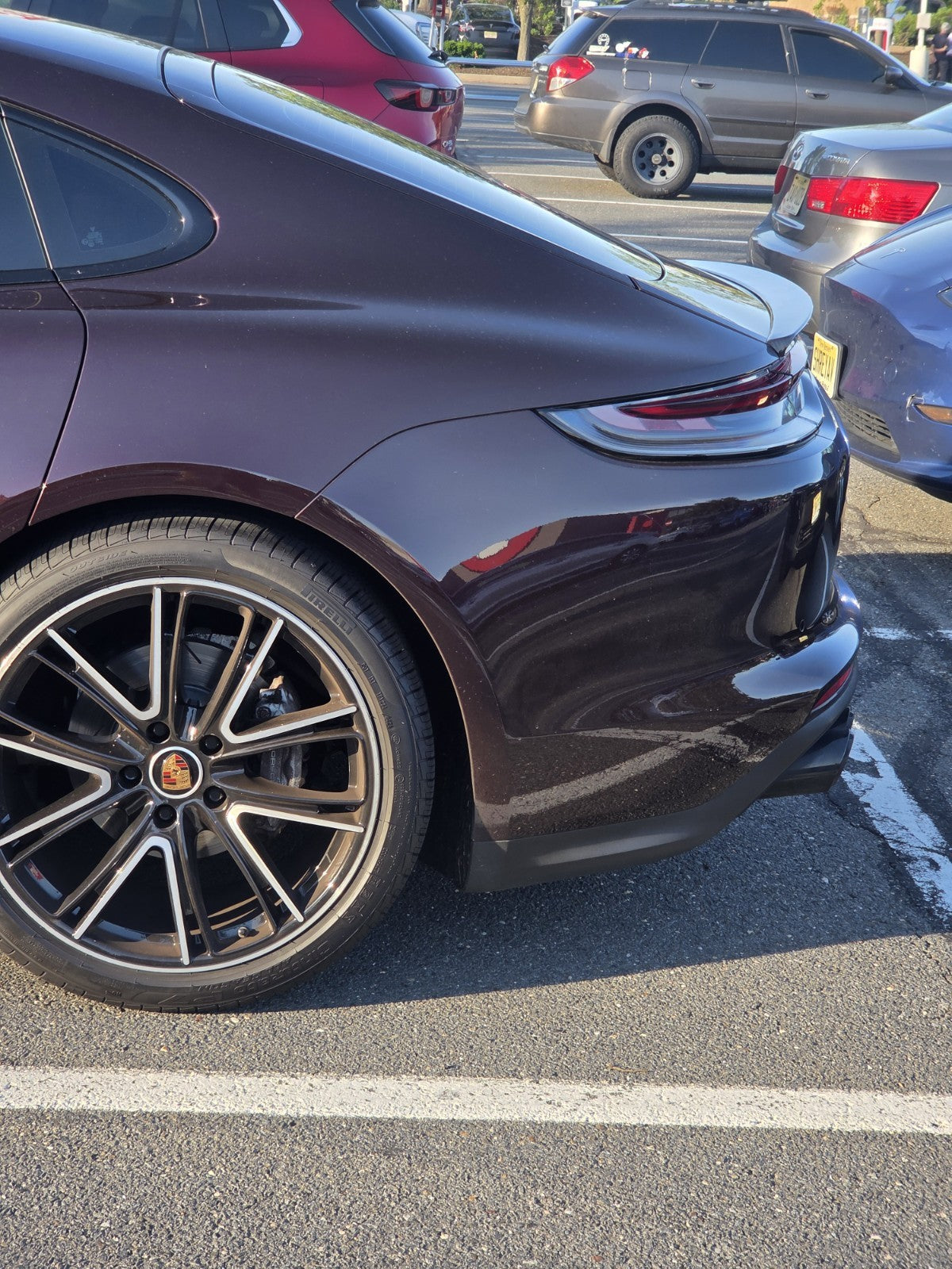 Porsche Panamera 971 hatchback trunk spoiler side rear view