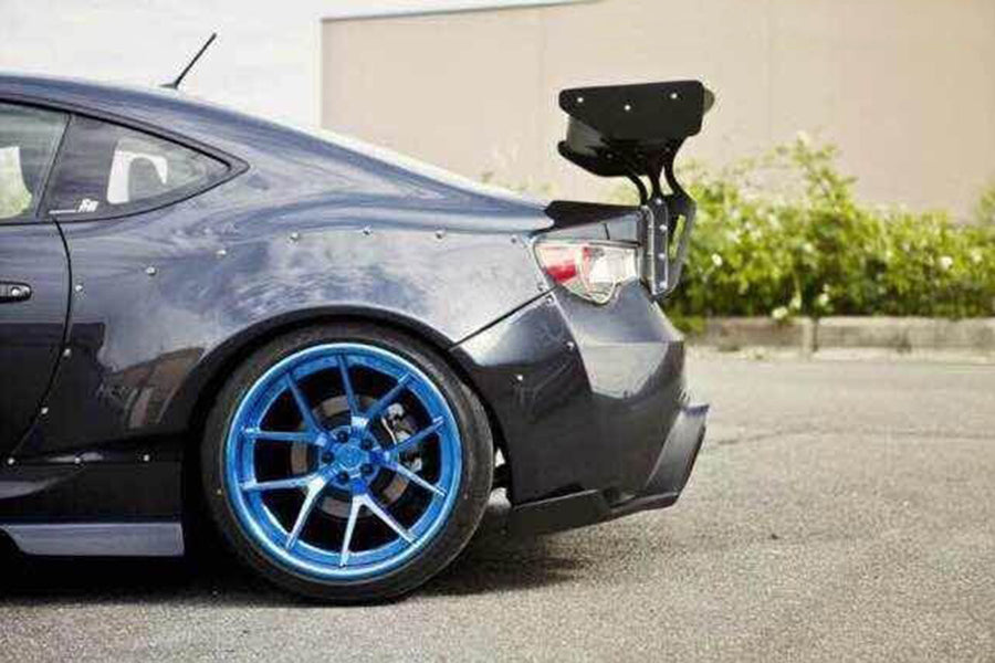 Subaru BRZ rear wing spoiler installed side angle view