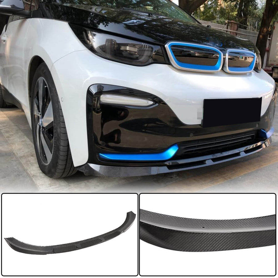 For BMW I3 01 2018-2020 Carbon Fiber Front Bumper Lip Chin Spoiler Wide Body Kit