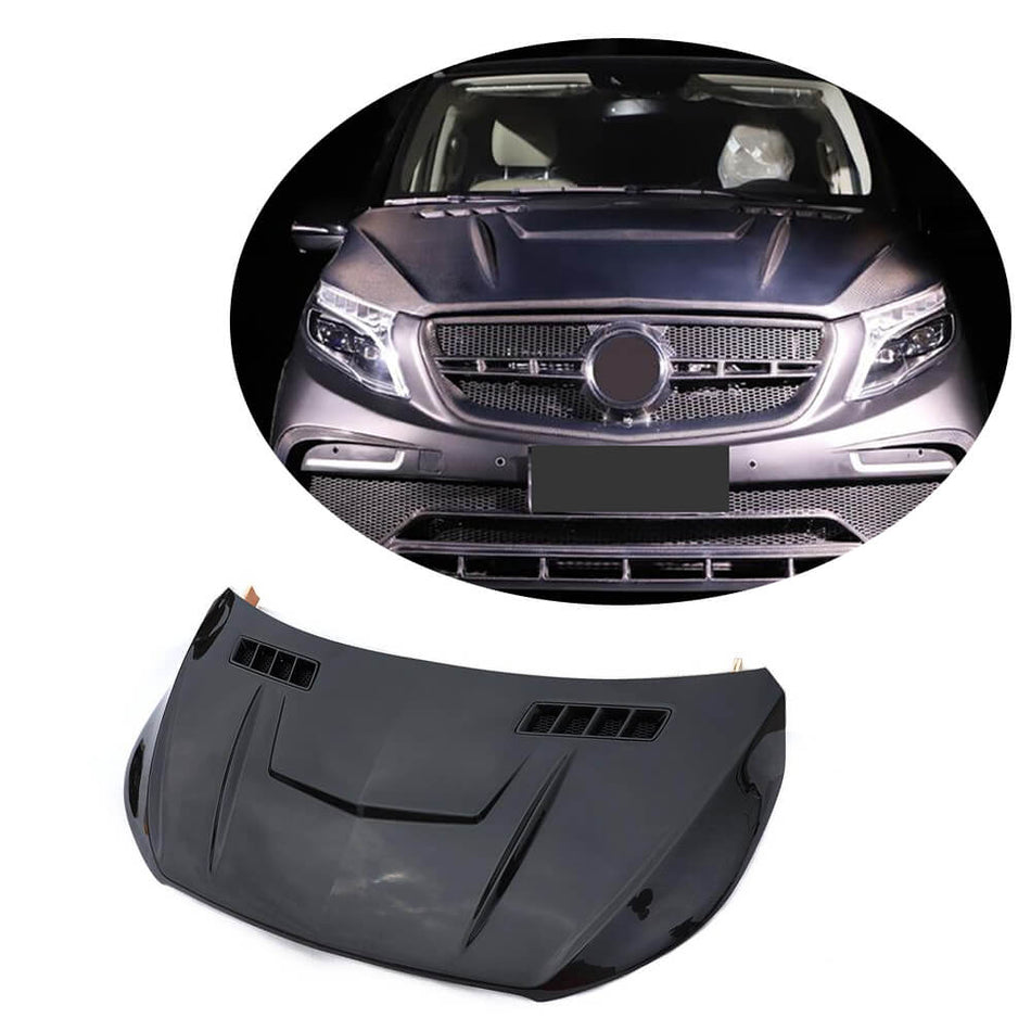 For Mercedes Benz V Class W447 Vito Carbon Fiber Engine Bonnet Hood Cover