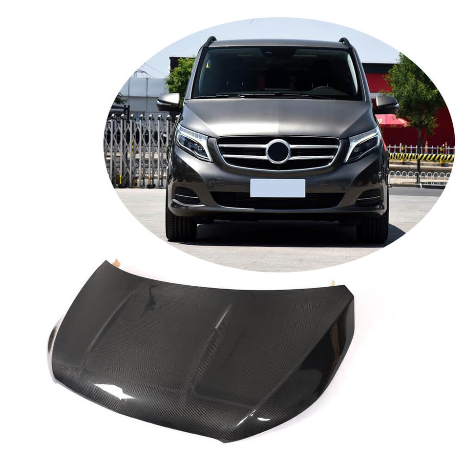 For Mercedes Benz V Class W447 Vito 15-19 Dry Carbon Fiber Engine Bonnet Hood Cover