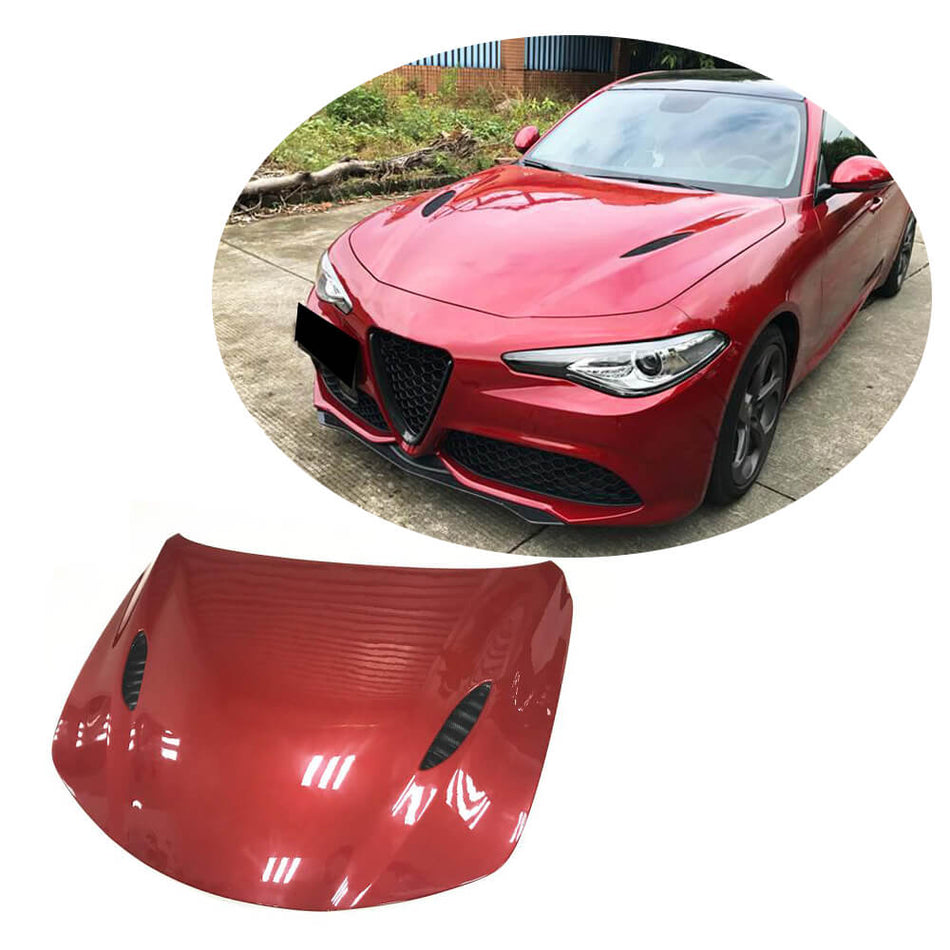 For Alfa Romeo Giulia 952 Carbon Fiber Engine Bonnet Hood Cover Exterior Accessories