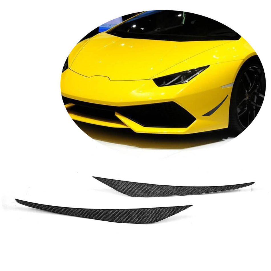 For Lamborghini Huracan LP600 LP610 Carbon Fiber Front Bumper Fins Air Vent Canards Wide Body Kits