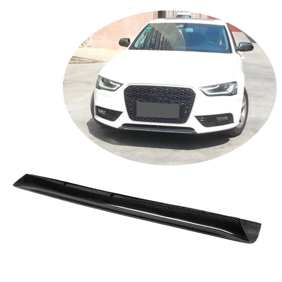 For Audi A4 B8.5 Base Sedan Facelift Carbon Fiber Front Bumper Center Lip Spoiler Body Kit