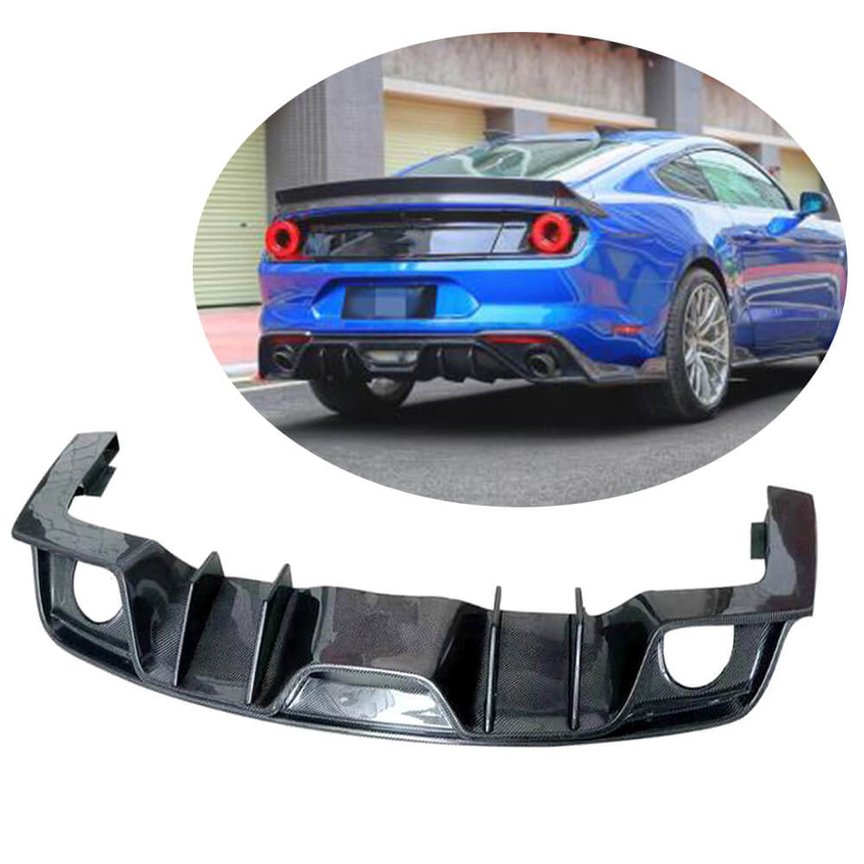 For Ford Mustang V8 GT 2018-2020 Carbon Fiber Rear Bumper Diffuser Body Kit