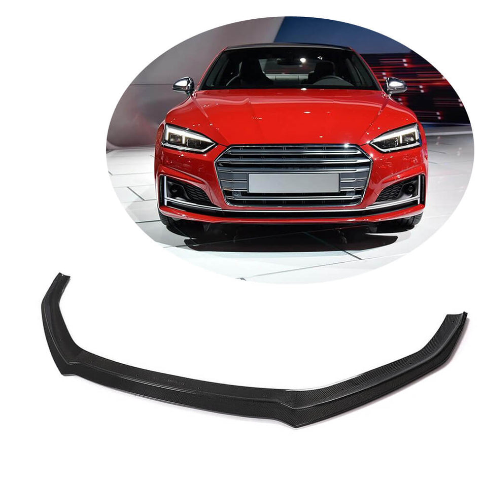 For Audi S5 A5 Sline B9 Carbon Fiber Front Bumper Lip Spoiler Wide Aero Body Kit
