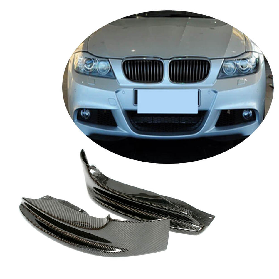 For BMW 3 Series E92 E93 M Sport Carbon Fiber Front Bumper Splitter Canard Cupwing Winglets Vent Flaps