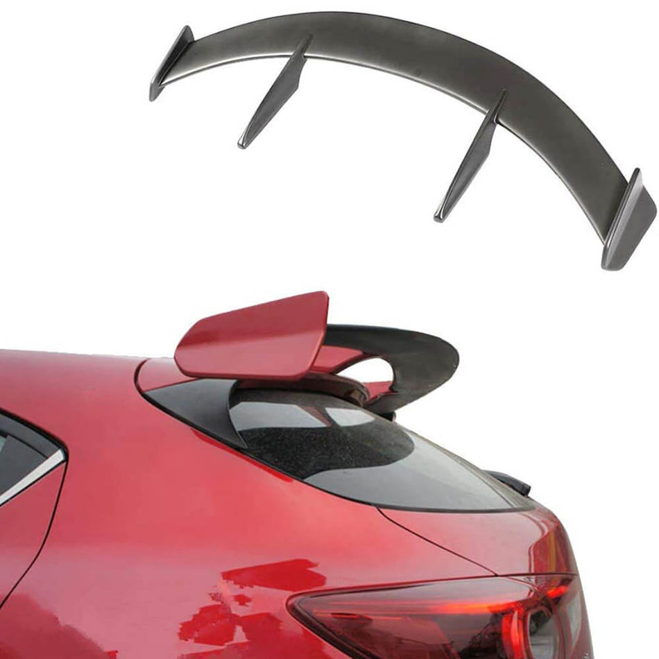 Mazda 3 Axela GT style carbon fiber rear roof wing full view