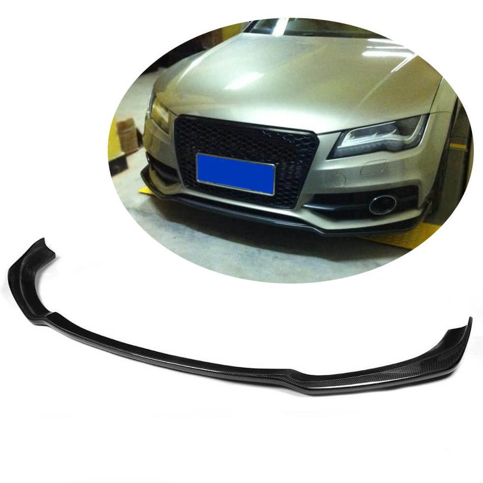 For Audi S7 A7 Sline C7 Carbon Fiber Front Bumper Lip Chin Spoiler Wide Body Kit
