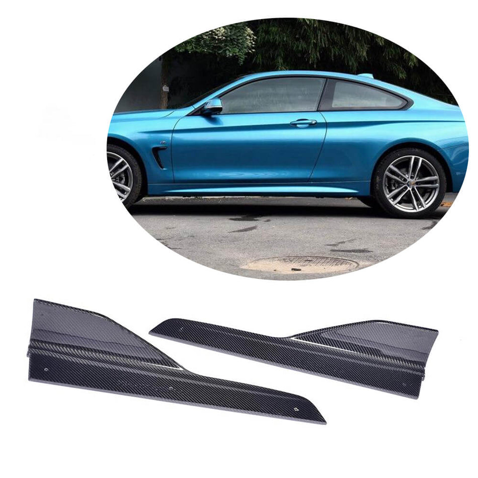 For BMW 4 Series F32 F33 F36 M Sport 2-Door 4-Door 14-19 Carbon Fiber Side Skirts Splitter Cupwing Winglets Flaps