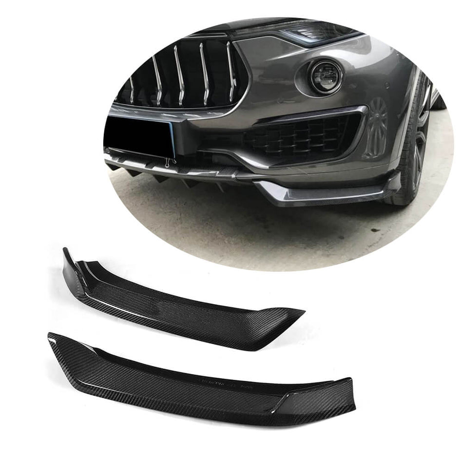 For Maserati Levante Carbon Fiber Front Bumper Splitter Cupwing Winglets Vent Flaps