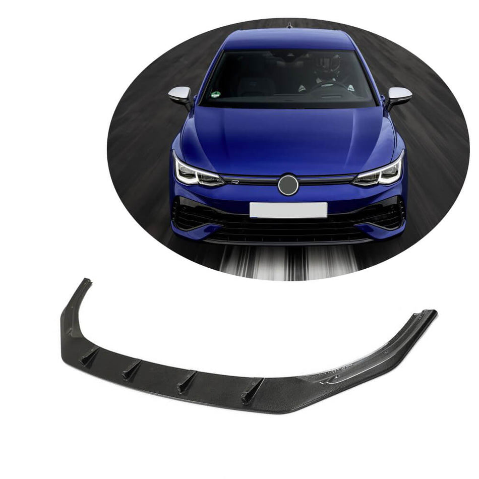 For Volkswagen VW Golf 8 MK8 R Carbon Fiber Front Bumper Lip Spoiler Wide Body Kit