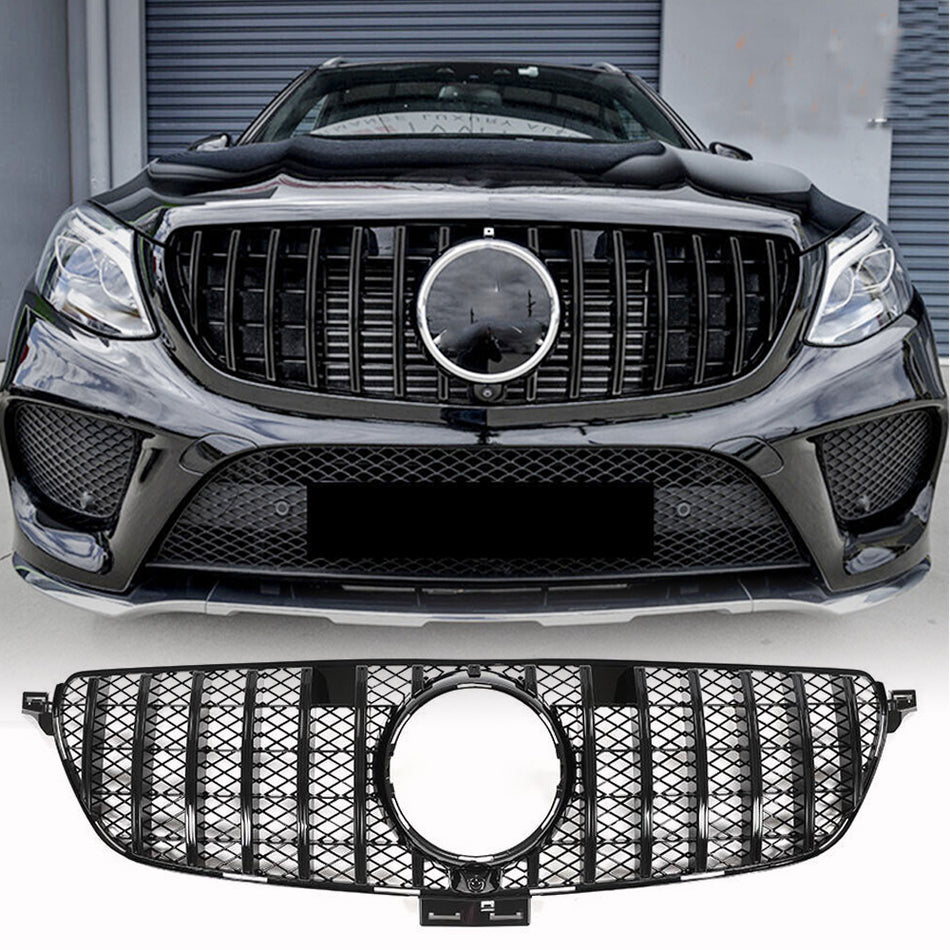 For Mercedes Benz GLE Class W292 W166 GT 15-18 Front Grille Frame Bumper Grill Outline Trim Decoration Emblem|GLE350 GLE400 GLE43 GLE63 AMG