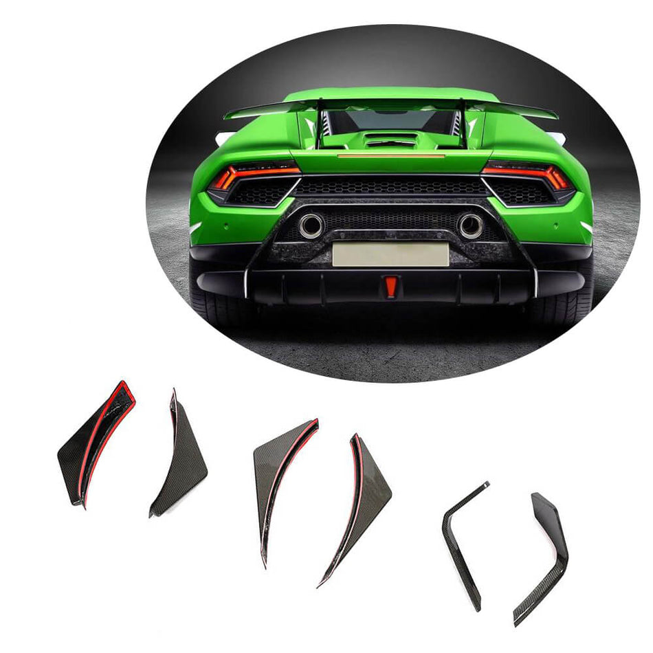 For Lamborghini Huracan Performante 2-Door 17-19 Carbon Fiber Rear Bumper Diffuser Air Fender Vents Splitters