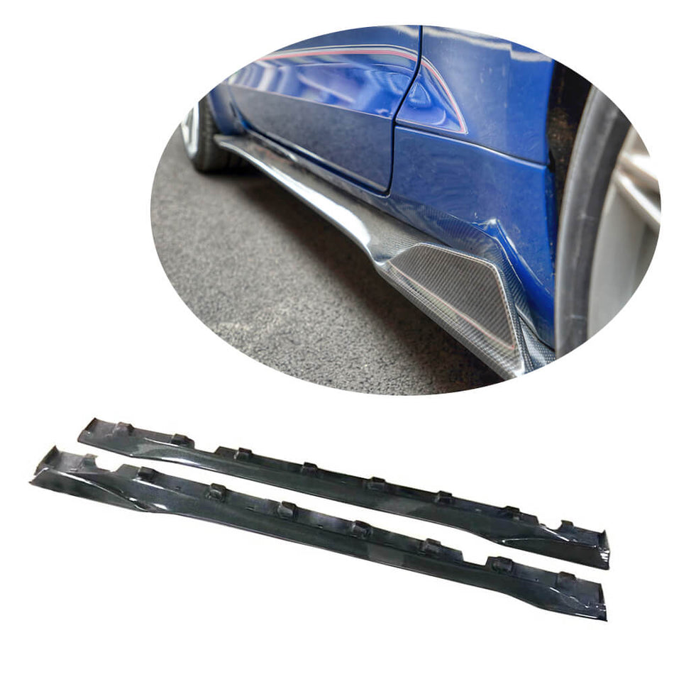 For Ford Mustang V8 GT 2018-2020 Carbon Fiber Side Skirts Door Rocker Panels Extension Lip