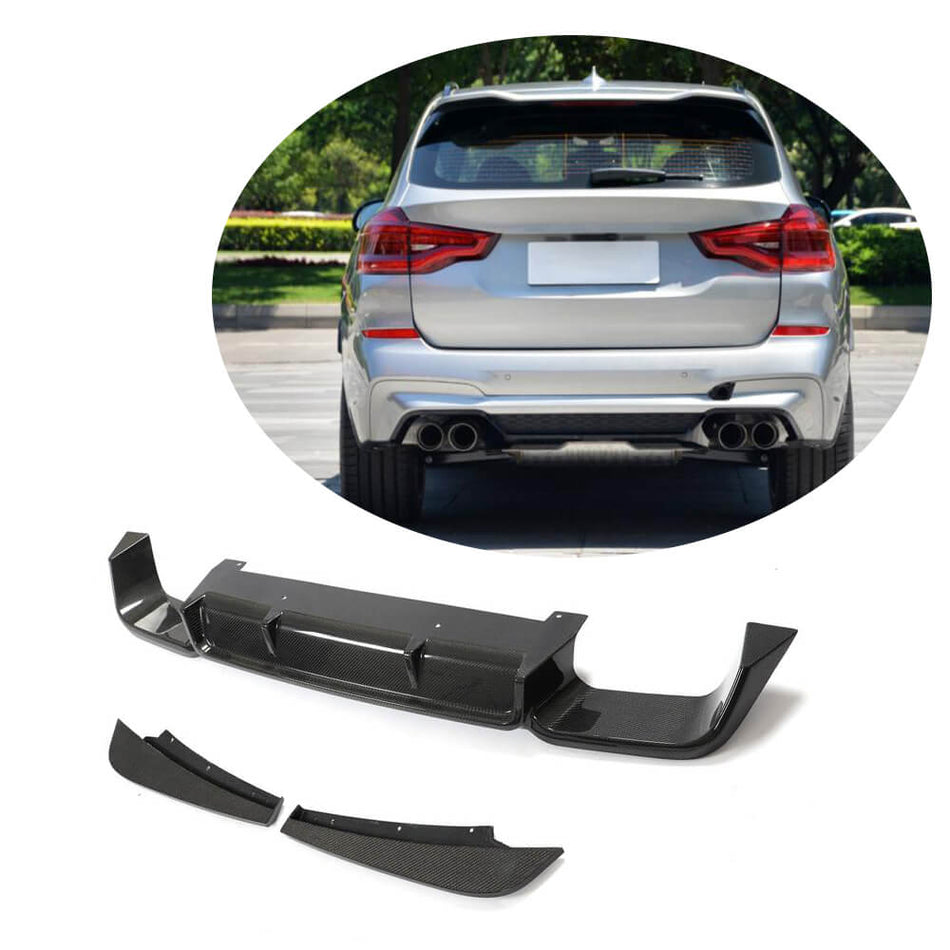 For BMW X3 M F97 Sport Utility 19-21 Carbon Fiber Rear Bumper Diffuser Lip-Ahacarbon
