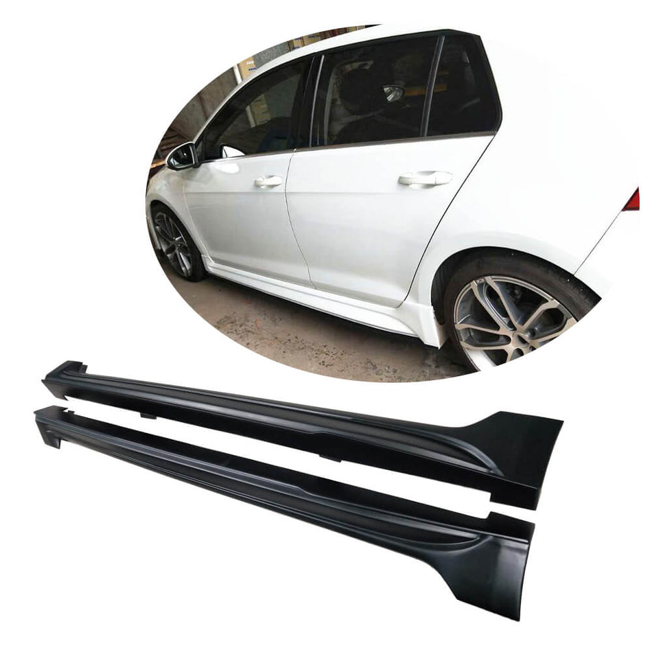 For Volkswagen VW Golf 7 MK7 Base Carbon Fiber Side Skirts Door Rocker Panels Extension Lip