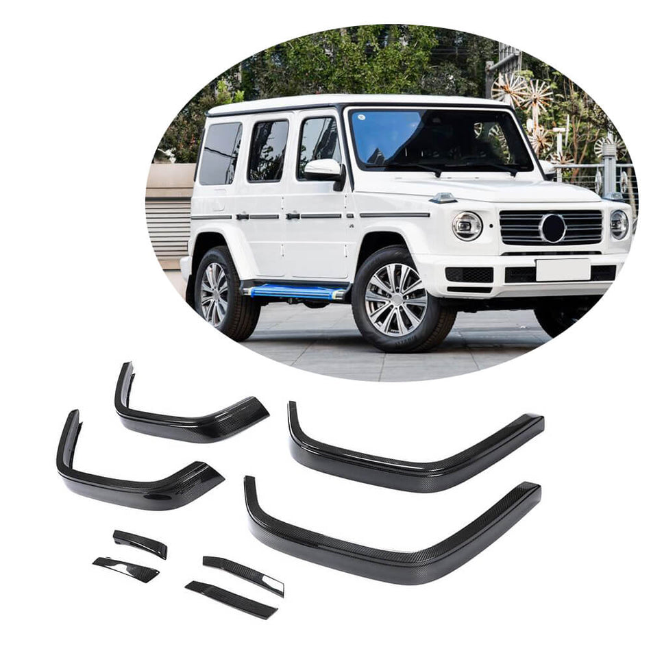 For Mercedes Benz W463 Wagon 19UP Carbon Fiber Wheel Eyebrow Arch Trim Lips Fender Flares Protector
