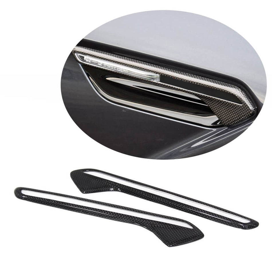 For BMW 6 Series F06 F12 F13 M6 Dry Carbon Fiber Side Lamp Air Fender Vent Cover Trims