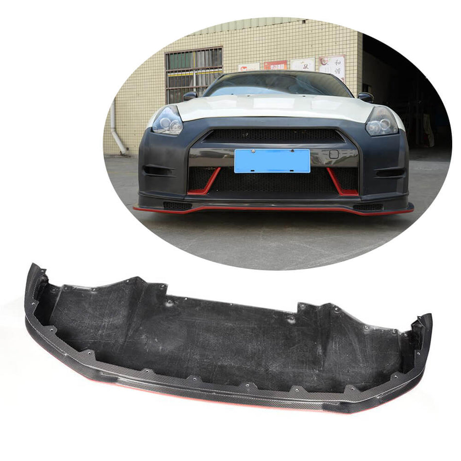For Nissan GTR Coupe 2009-2015 Carbon Fiber Front Bumper Lip Spoiler Wide Body Kit